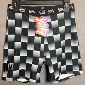 Yitty Checkerboard Bike Shorts, Size L- NWT